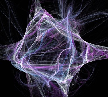 Siyah Renk Üzerine Bir Dijital Fraktal Resmi