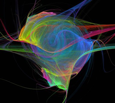 Siyah Renk Üzerine Bir Dijital Fraktal Resmi