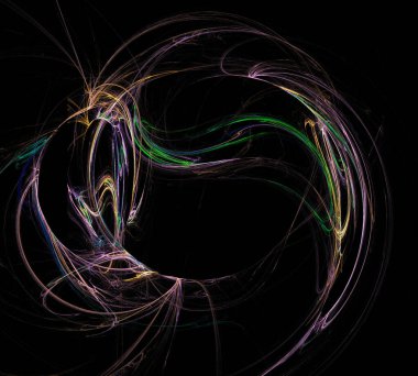 Siyah Renk Üzerine Bir Dijital Fraktal Resmi