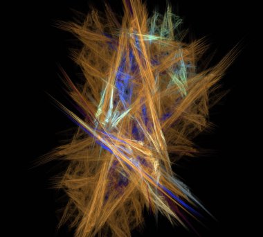 Siyah Renk Üzerine Bir Dijital Fraktal Resmi