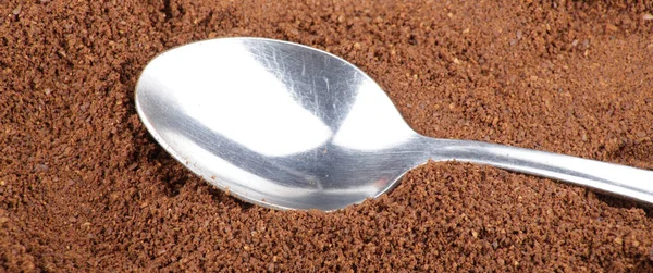 Milled Coffee One Teaspoon — Stock Photo, Image