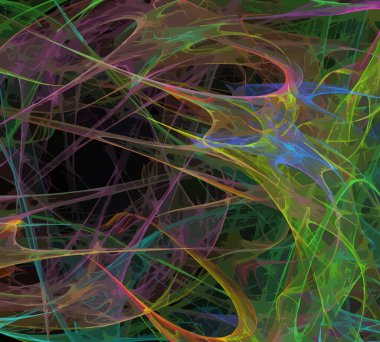 Siyah Renk Üzerine Bir Dijital Fraktal Resmi