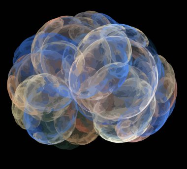 Siyah Renk Üzerine Bir Dijital Fraktal Resmi