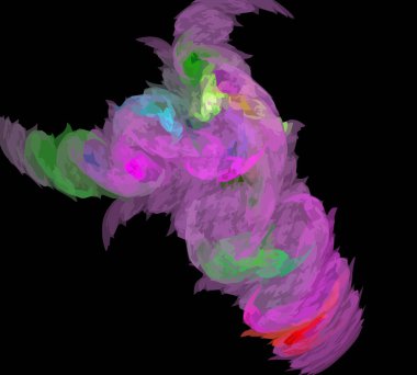 Siyah Renk Üzerine Bir Dijital Fraktal Resmi