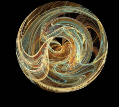 Siyah Renk Üzerine Bir Dijital Fraktal Resmi