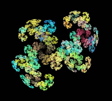 Siyah Renk Üzerine Bir Dijital Fraktal Resmi
