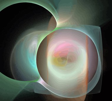 Siyah Renk Üzerine Bir Dijital Fraktal Resmi