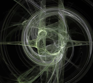 Siyah Renk Üzerine Bir Dijital Fraktal Resmi