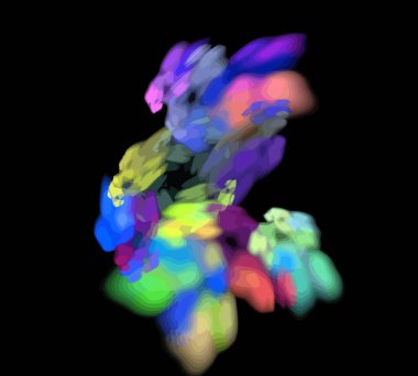 Siyah Renk Üzerine Bir Dijital Fraktal Resmi