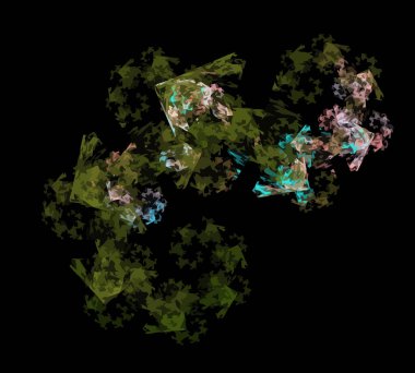 Siyah Renk Üzerine Bir Dijital Fraktal Resmi