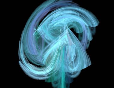 Siyah Renk Üzerine Bir Dijital Fraktal Resmi