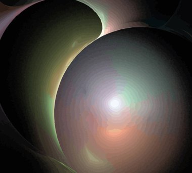 Siyah Renk Üzerine Bir Dijital Fraktal Resmi