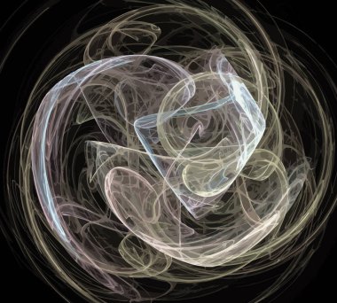 Siyah Renk Üzerine Bir Dijital Fraktal Resmi