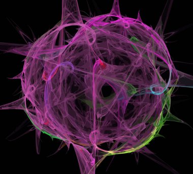 Siyah Renk Üzerine Bir Dijital Fraktal Resmi