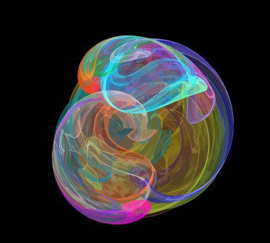 Siyah Renk Üzerine Bir Dijital Fraktal Resmi