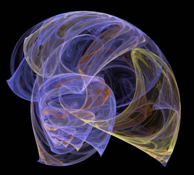 Siyah Renk Üzerine Bir Dijital Fraktal Resmi