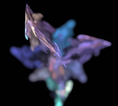 Siyah Renk Üzerine Bir Dijital Fraktal Resmi