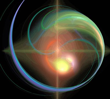 Siyah Renk Üzerine Bir Dijital Fraktal Resmi