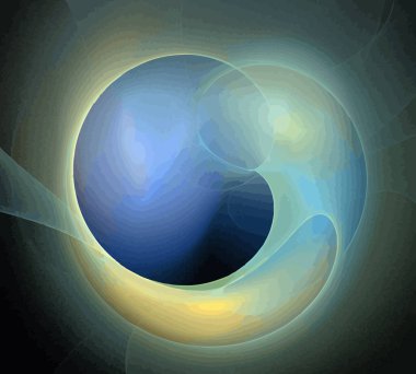 Siyah Renk Üzerine Bir Dijital Fraktal Resmi