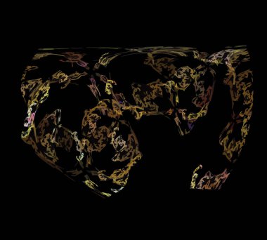 Siyah Renk Üzerine Bir Dijital Fraktal Resmi