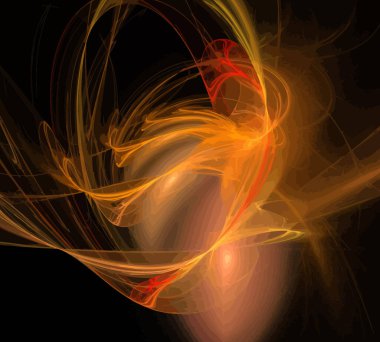 Siyah Renk Üzerine Bir Dijital Fraktal Resmi