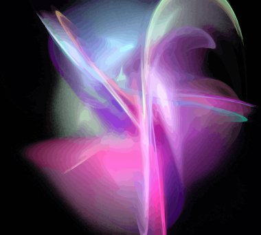 Siyah Renk Üzerine Bir Dijital Fraktal Resmi