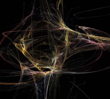 Siyah Renk Üzerine Bir Dijital Fraktal Resmi