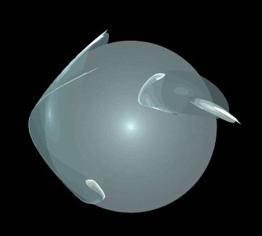 Siyah Renk Üzerine Bir Dijital Fraktal Resmi