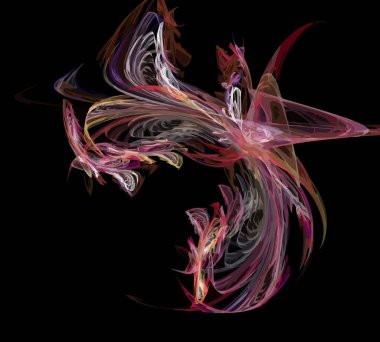 Siyah Renk Üzerine Bir Dijital Fraktal Resmi