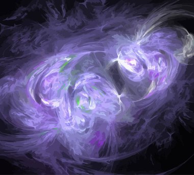 Siyah Renk Üzerine Bir Dijital Fraktal Resmi