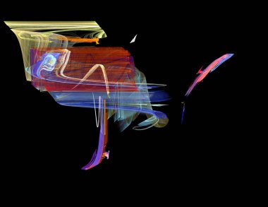 Siyah Renk Üzerine Bir Dijital Fraktal Resmi