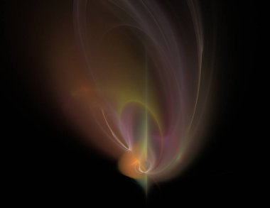 Siyah Renk Üzerine Bir Dijital Fraktal Resmi