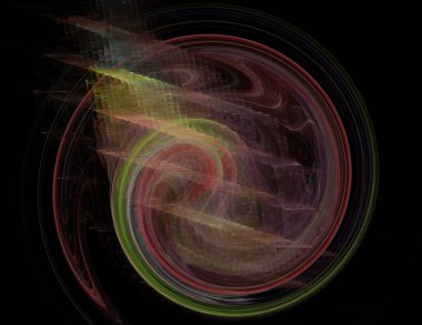 Siyah Renk Üzerine Bir Dijital Fraktal Resmi