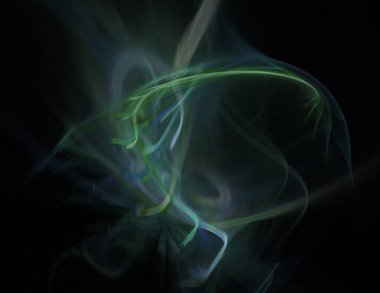 Siyah Renk Üzerine Bir Dijital Fraktal Resmi