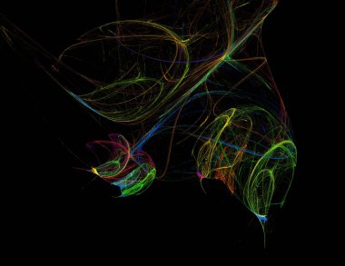 Siyah Renk Üzerine Bir Dijital Fraktal Resmi