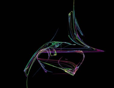 Siyah Renk Üzerine Bir Dijital Fraktal Resmi