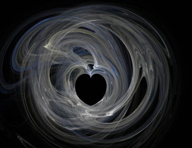 Siyah Renk Üzerine Bir Dijital Fraktal Resmi