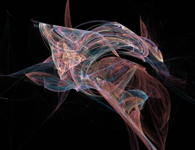 Siyah Renk Üzerine Bir Dijital Fraktal Resmi