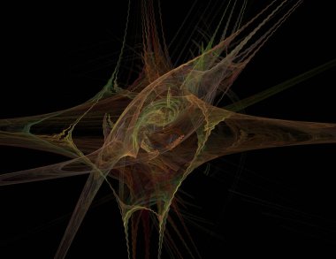 Siyah Renk Üzerine Bir Dijital Fraktal Resmi