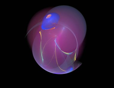 Siyah Renk Üzerine Bir Dijital Fraktal Resmi