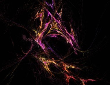 Siyah Renk Üzerine Bir Dijital Fraktal Resmi