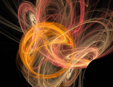 Siyah Renk Üzerine Bir Dijital Fraktal Resmi