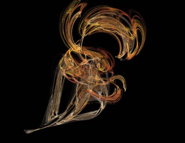 Siyah Renk Üzerine Bir Dijital Fraktal Resmi