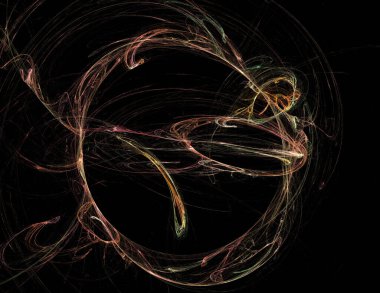 Siyah Renk Üzerine Bir Dijital Fraktal Resmi