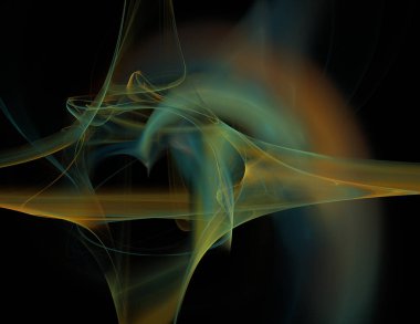 Siyah Renk Üzerine Bir Dijital Fraktal Resmi