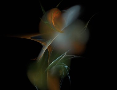 Siyah Renk Üzerine Bir Dijital Fraktal Resmi