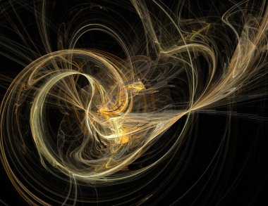 Siyah Renk Üzerine Bir Dijital Fraktal Resmi