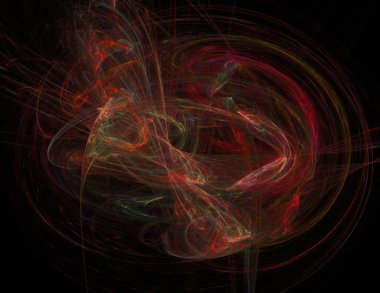 Siyah Renk Üzerine Bir Dijital Fraktal Resmi