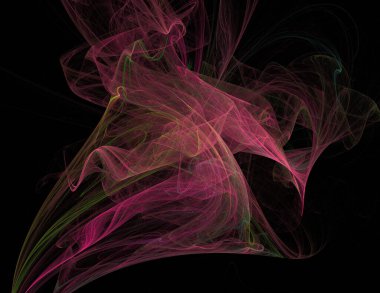 Siyah Renk Üzerine Bir Dijital Fraktal Resmi