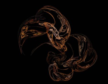 Siyah Renk Üzerine Bir Dijital Fraktal Resmi